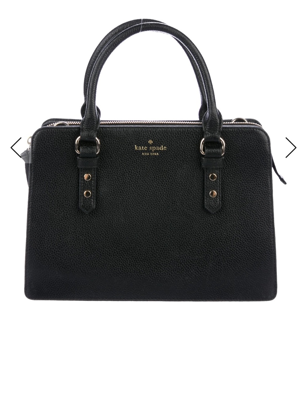 kate spade Black Pebbled Leather Double-Handle Satchel